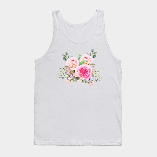 Pink Roses In Bloom Tank Top by After Daylight Project